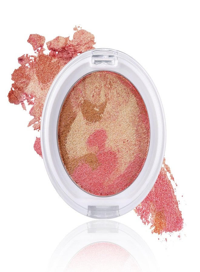 Boobeen Baked Powder Blush, Lightweight Shimmery face Blush for Cheeks, Eyeshadow, Brighten Compact for Face, Create a Radiant, Natural Glowing for All day Wear - Image 1